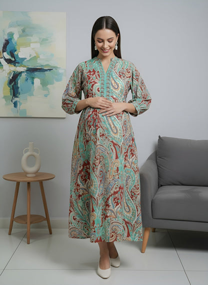 Printed Maternity Dress