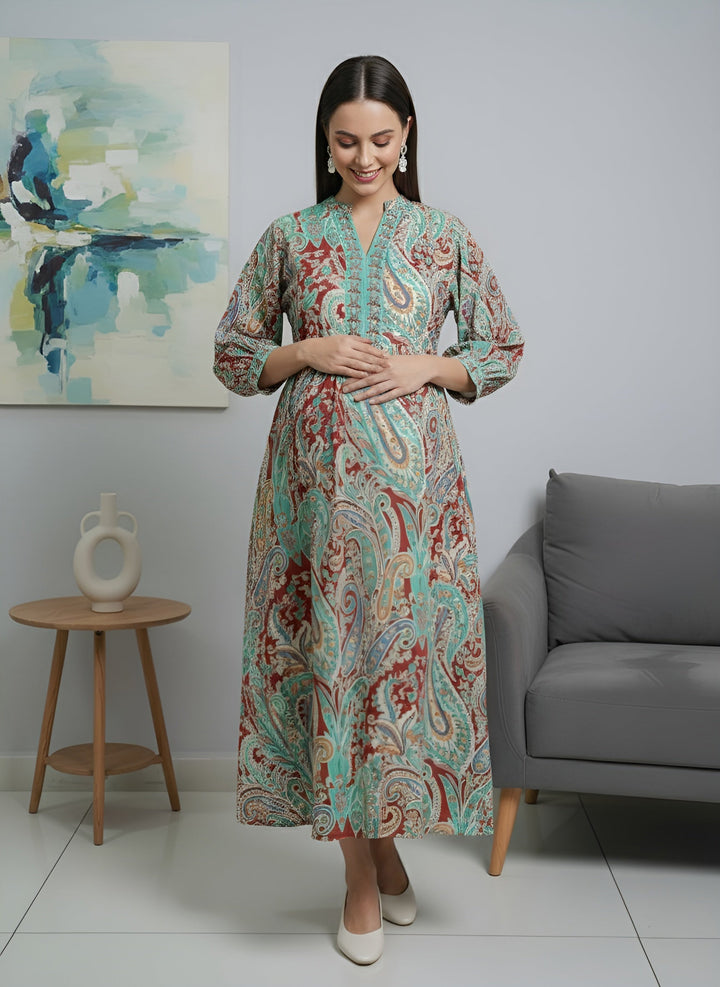 Printed Maternity Dress
