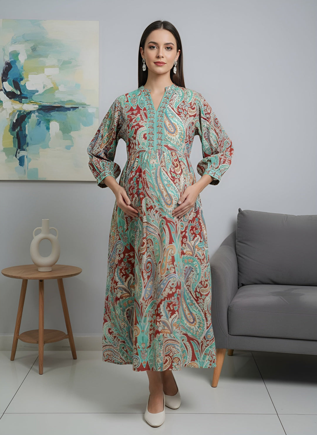 Printed Maternity Dress