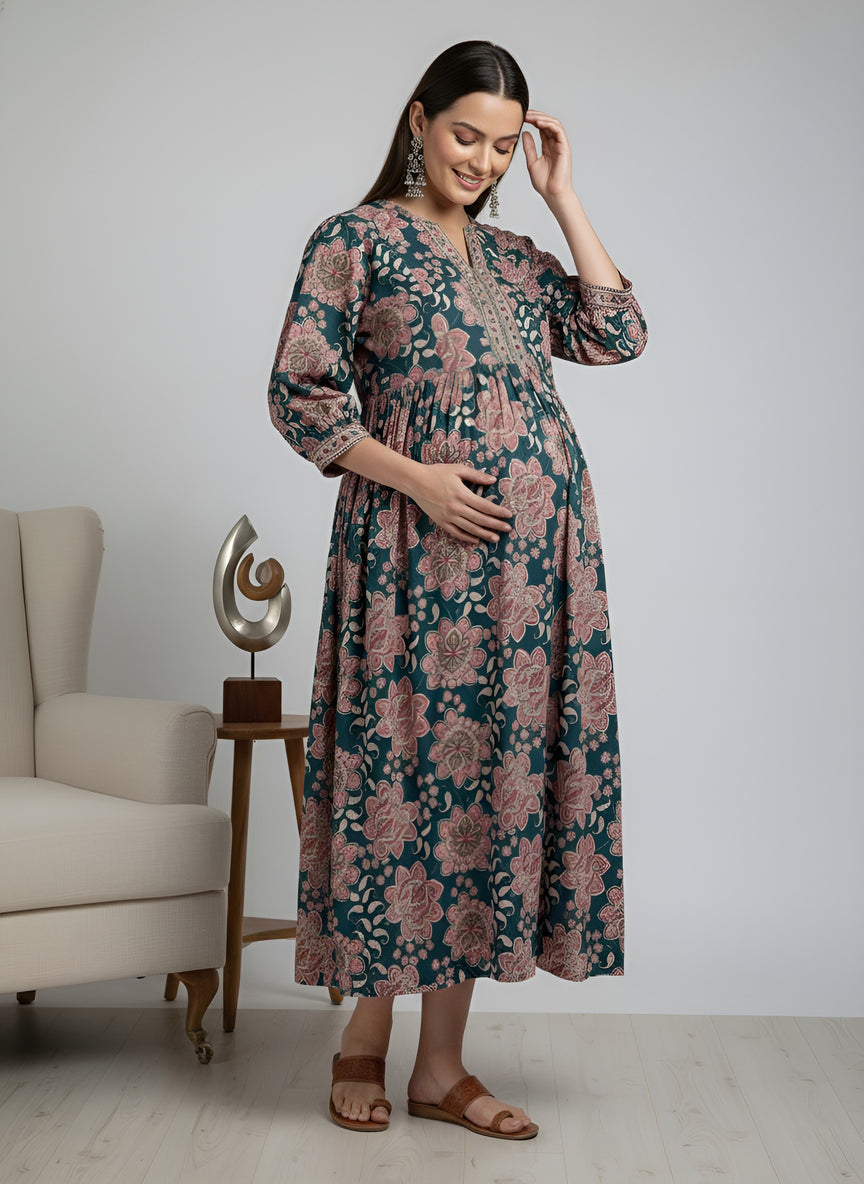 Printed Maternity Dress