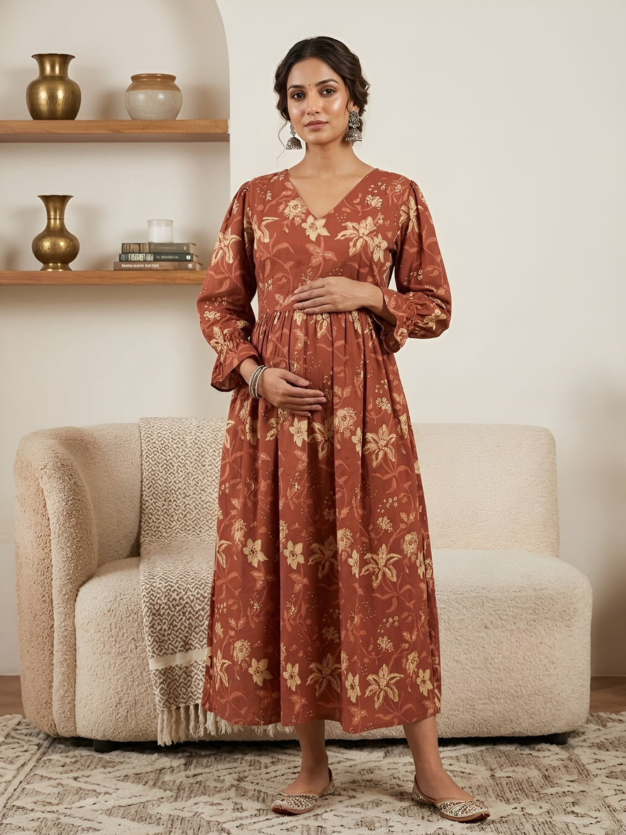 Printed Maternity Dress