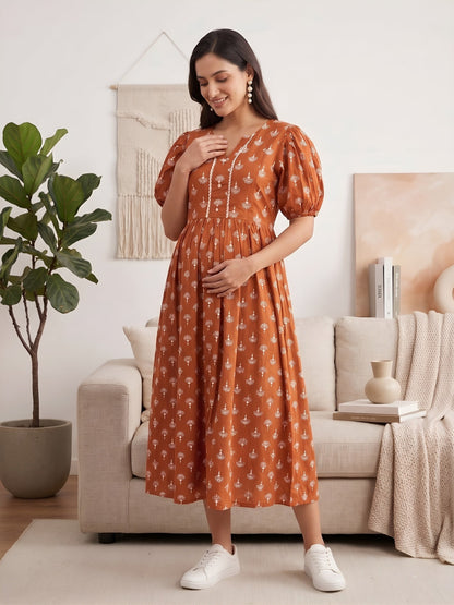Printed Maternity Dress