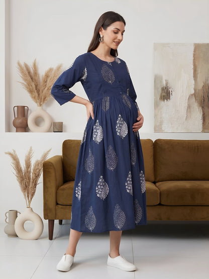 Printed Maternity Dress