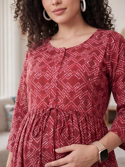 Printed Maternity Dress
