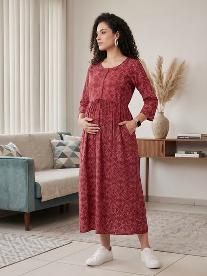 Printed Maternity Dress