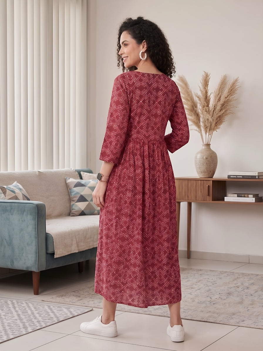 Printed Maternity Dress
