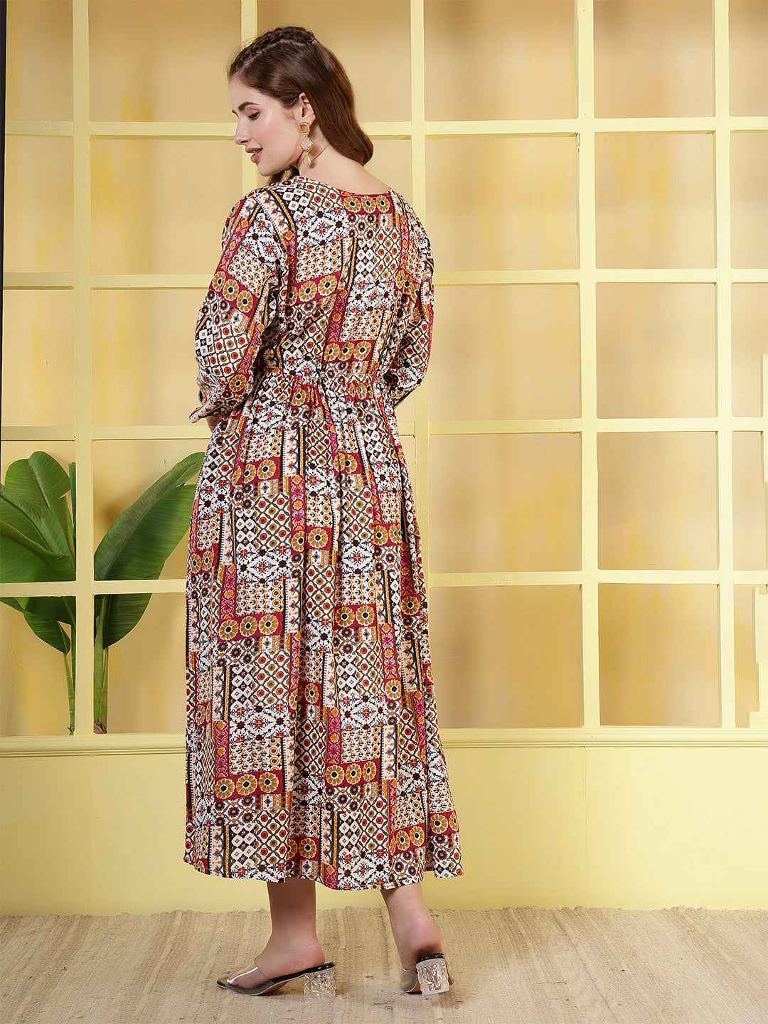 Women Multicolor Printed Flared Dress
