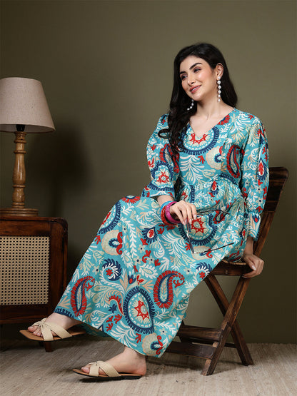 Multicolor Printed Dress for Women