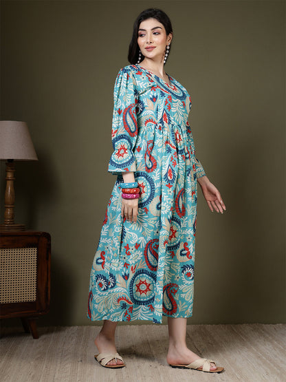 Multicolor Printed Dress for Women