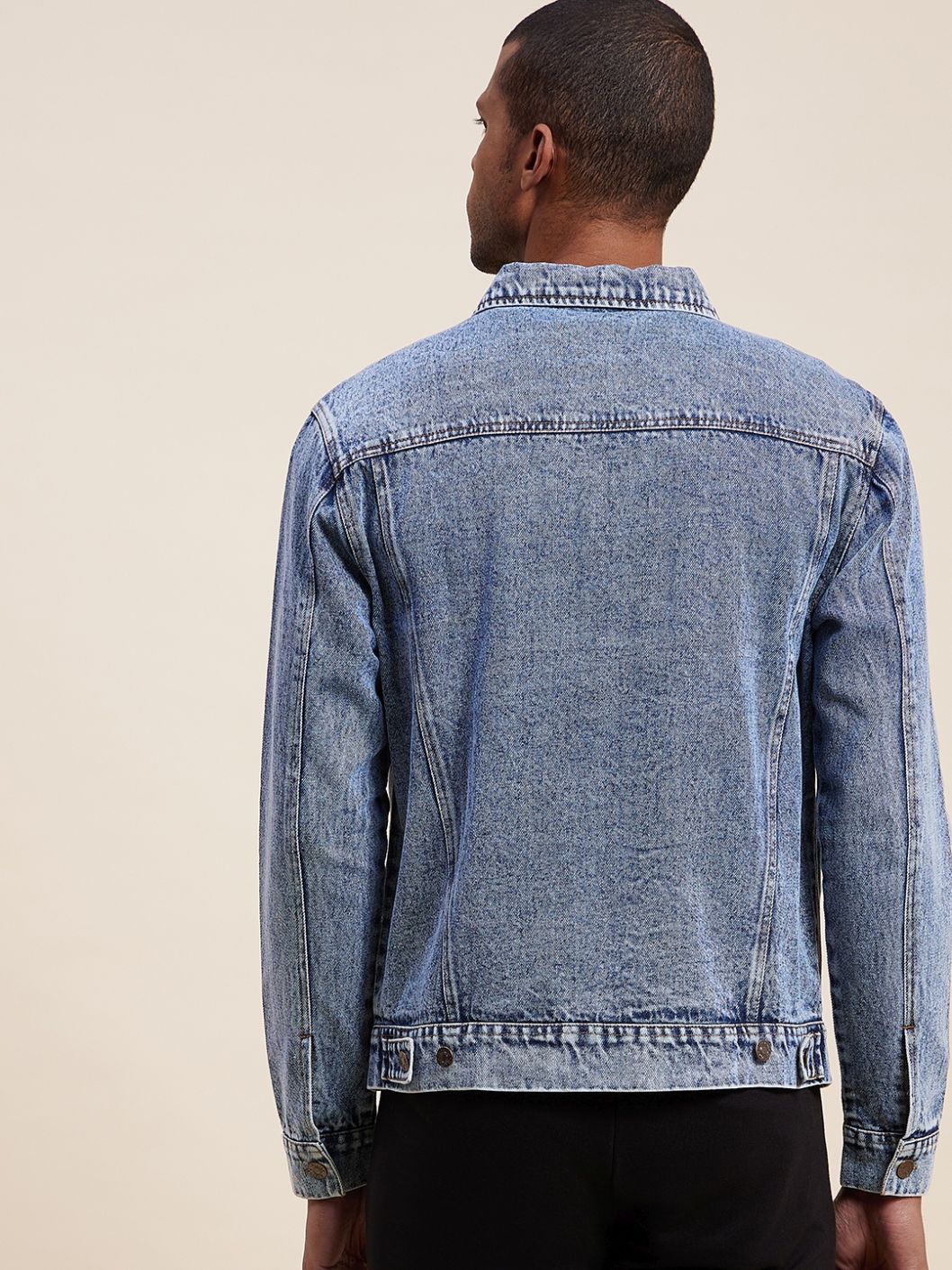 Men'S Blue Washed Denim Jacket