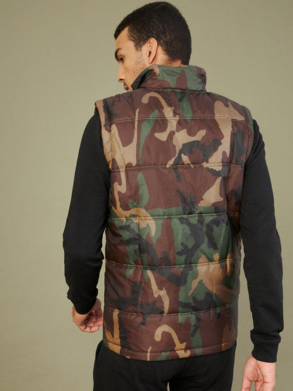 Men's Camouflage Sleeveless Puffer Jacket