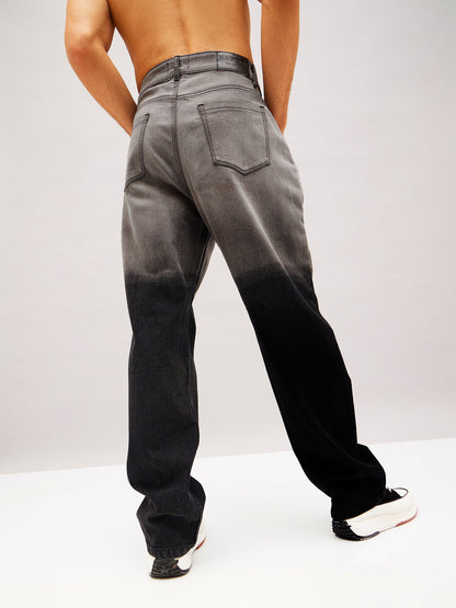 Men Black Ombre Relax Fit Jeans
