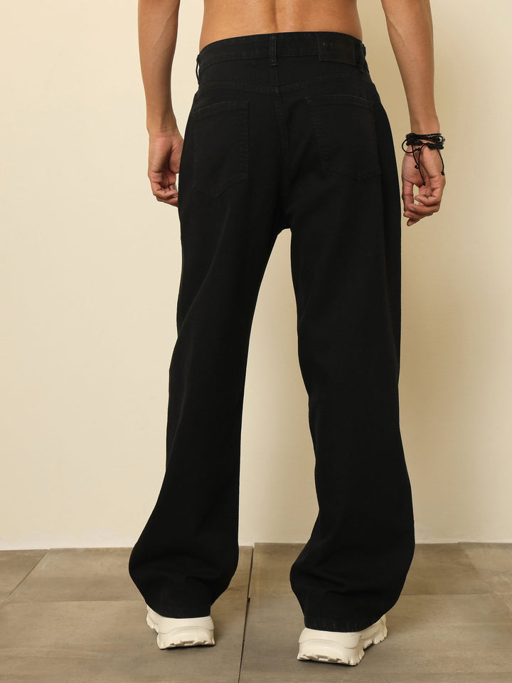 Men Black Basic Relax Fit Jeans