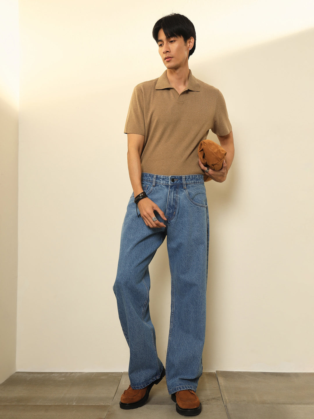 Men Ice Blue Relax Fit Jeans