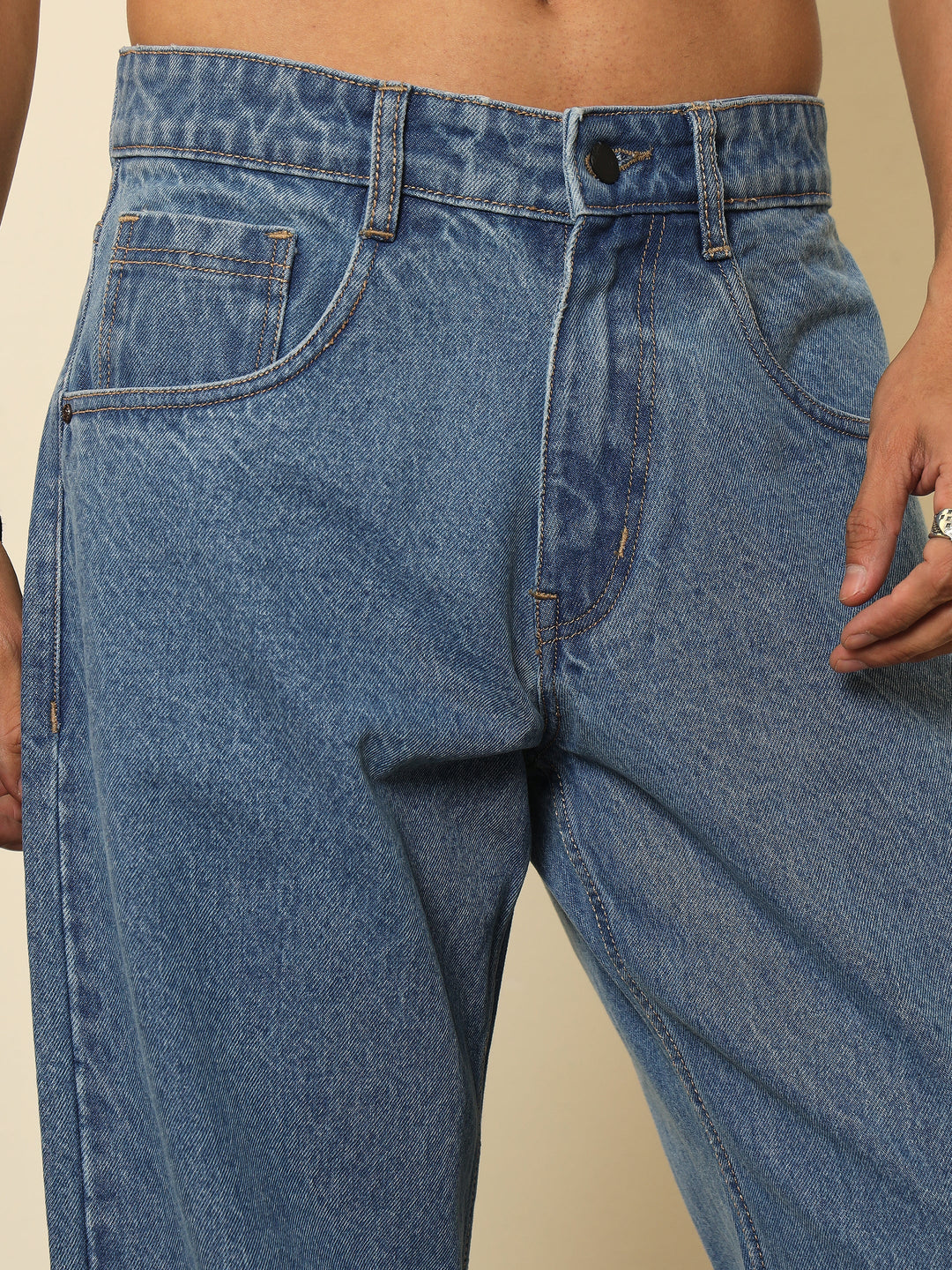 Men Ice Blue Relax Fit Jeans