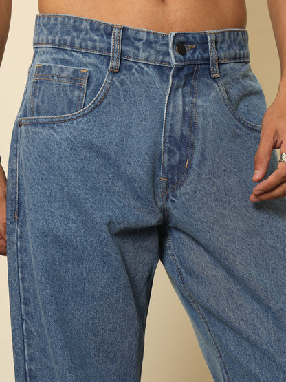 Men Ice Blue Relax Fit Jeans