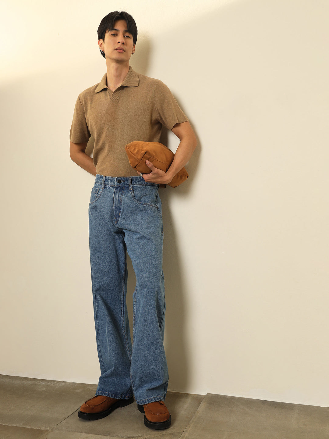 Men Ice Blue Relax Fit Jeans