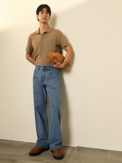 Men Ice Blue Relax Fit Jeans