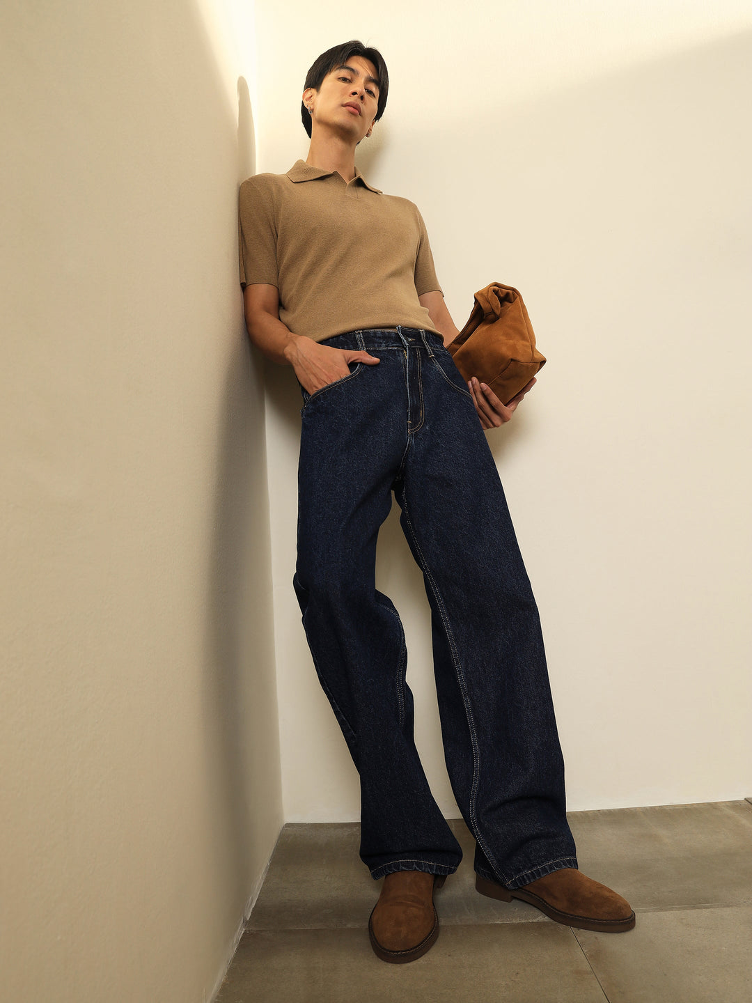 Men Navy Blue Relax Fit Jeans