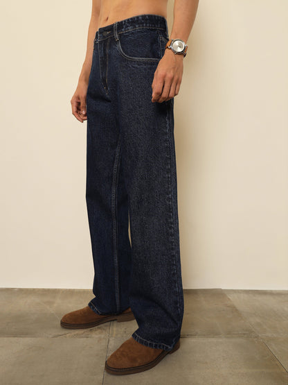 Men Navy Blue Relax Fit Jeans