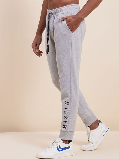 Men's Grey MASCLN Embroidered Joggers