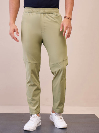 Men Unisex Green Front Zipper Parachute Pants