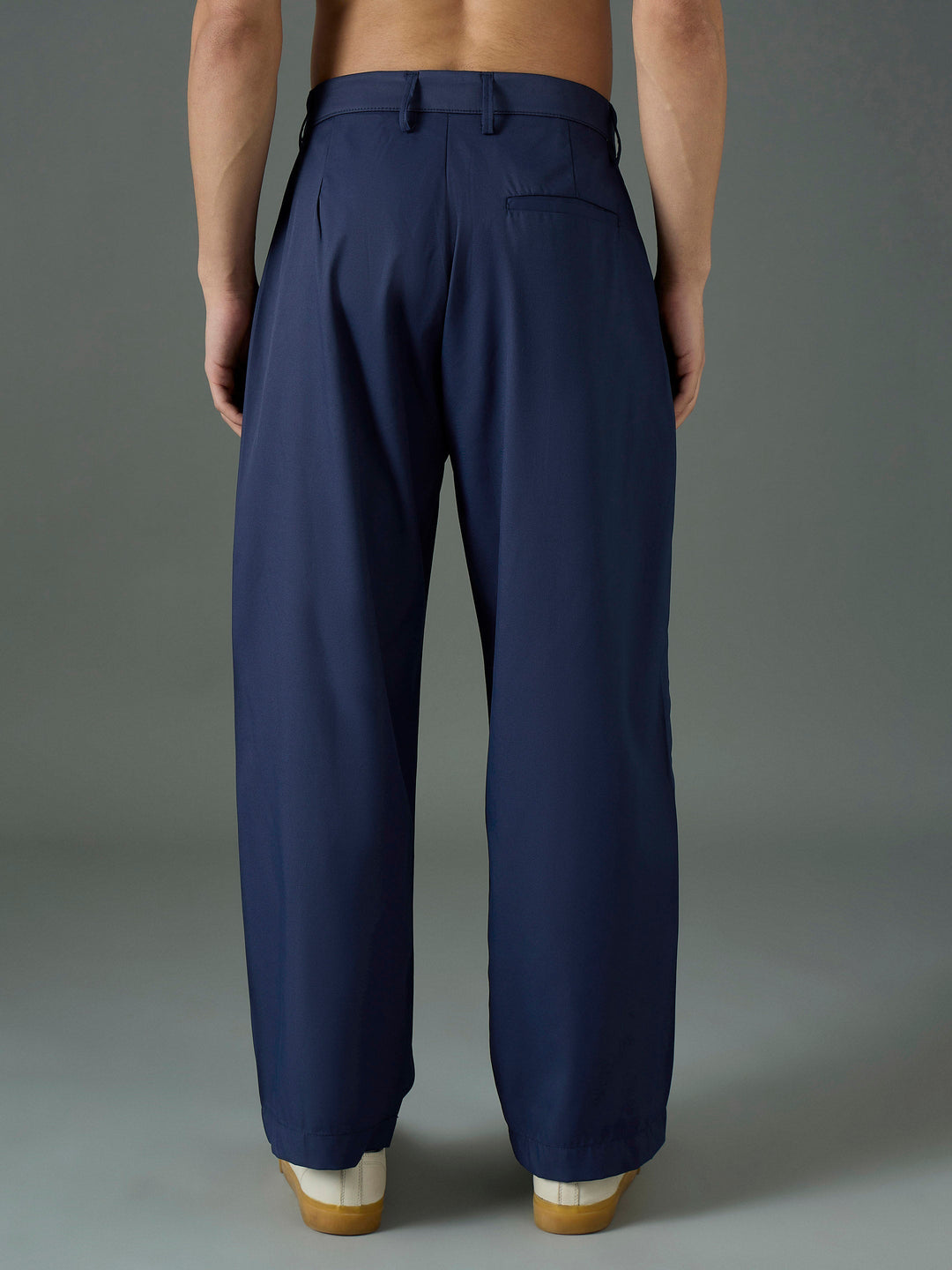 Men Navy Blue Front Dori Relax Fit Korean Trouser