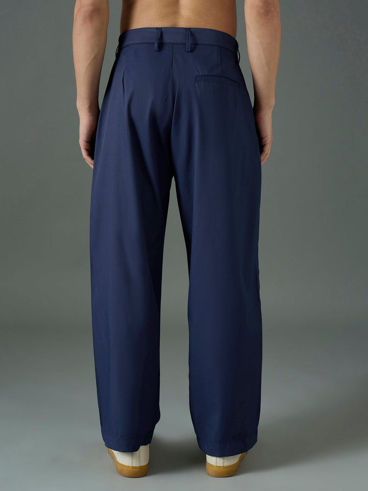 Men Navy Blue Front Dori Relax Fit Korean Trouser