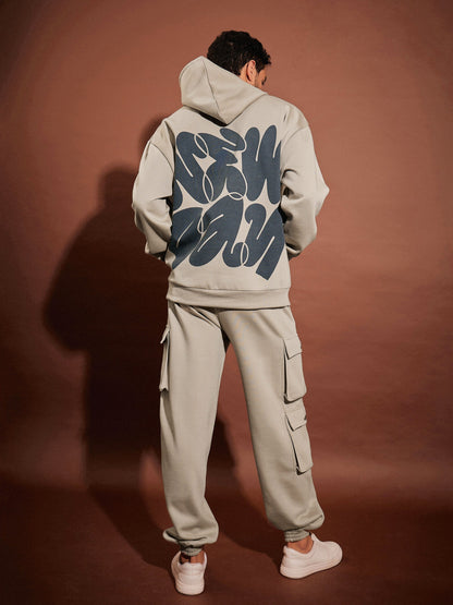 Men Taupe New Day Oversized Hoodie Sweatshirt With Joggers