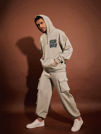 Men Taupe New Day Oversized Hoodie Sweatshirt With Joggers