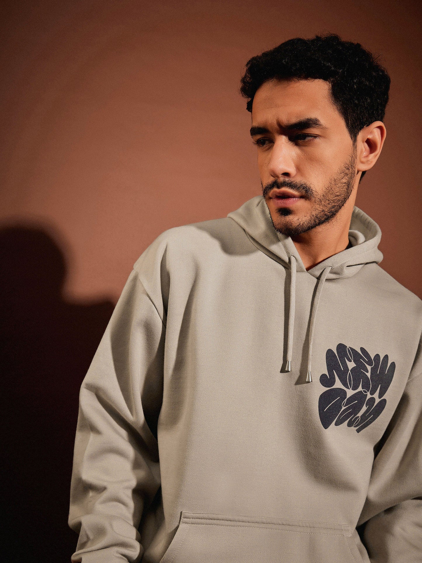 Men Taupe New Day Oversized Hoodie Sweatshirt With Joggers