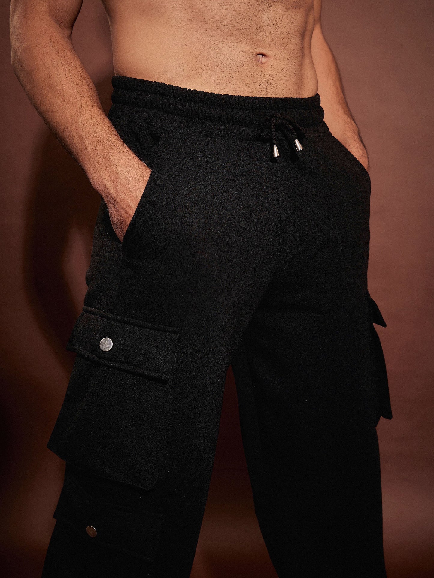 Men Black Century Oversized Zipper Hoodie With Joggers