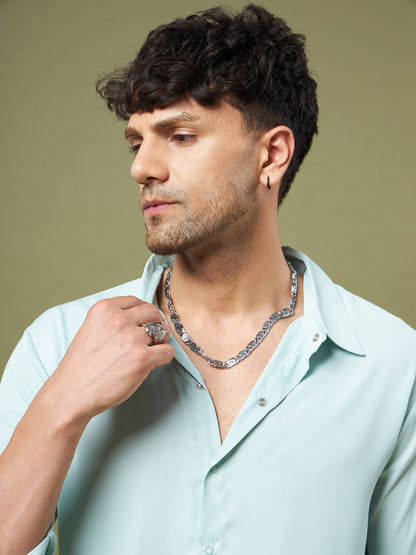 Unisex Mint Green Satin Relax Fit Shirt