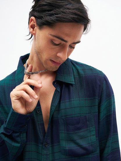 Unisex Navy Check COMPANIONS Oversized Shirt