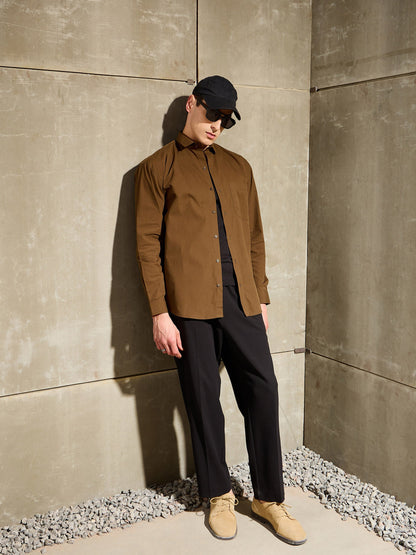Men Olive Basic Relax Fit Shirt
