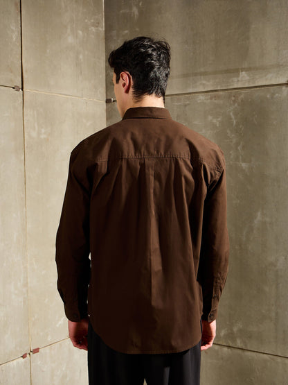Men Brown Basic Relax Fit Shirt