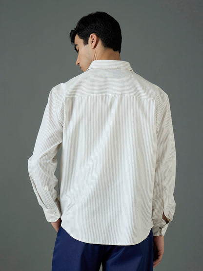 Men White & Blue PEACE OR PLEASURE Relax Fit Shirt