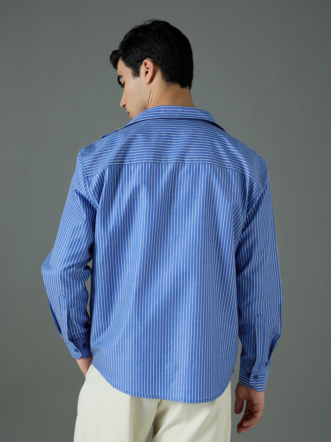 Men Navy &amp; White New York Relax Fit Shirt