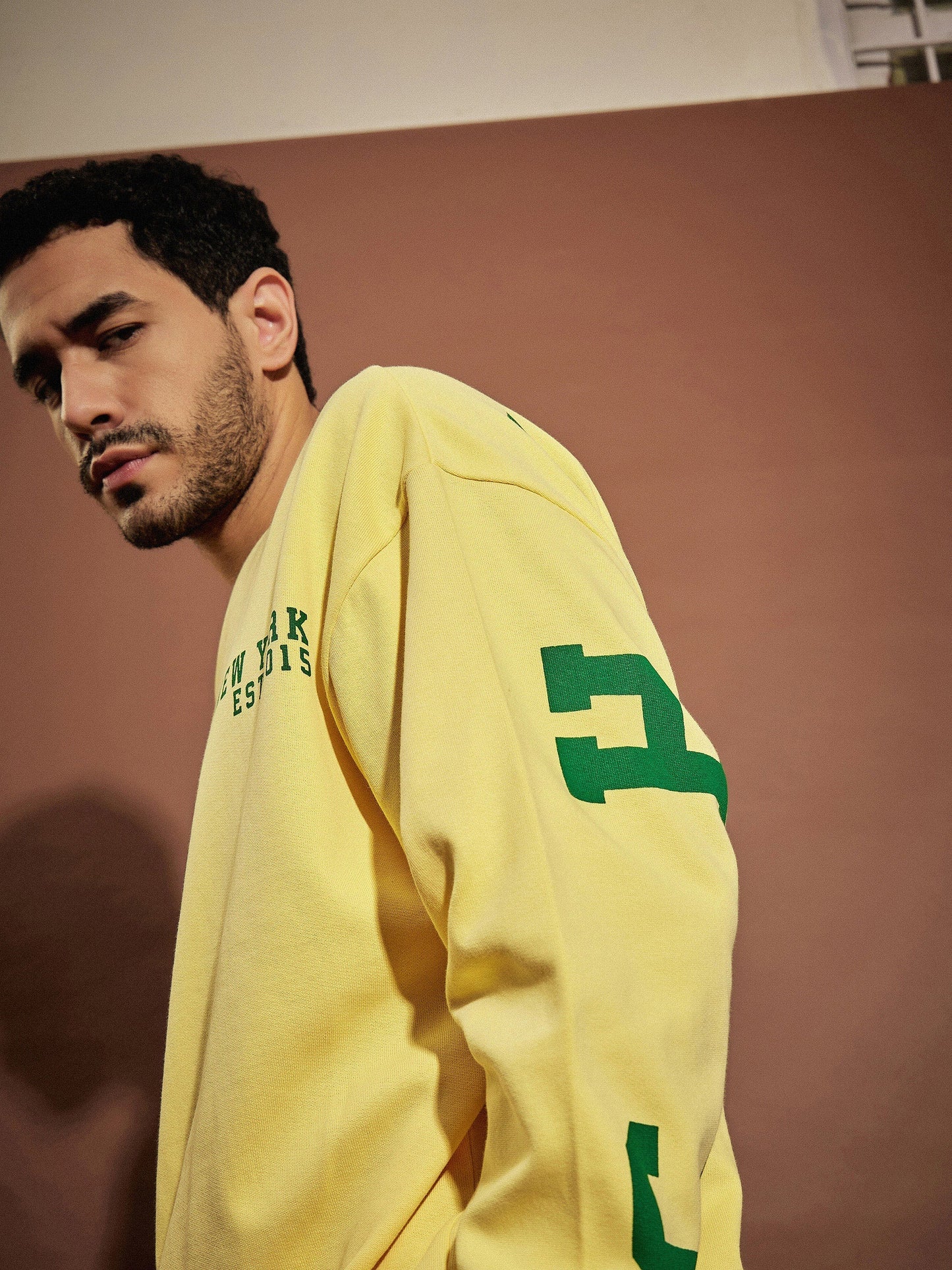 Men Yellow CHICAGO Oversized Sweatshirt