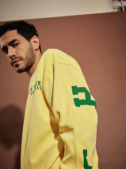 Men Yellow CHICAGO Oversized Sweatshirt