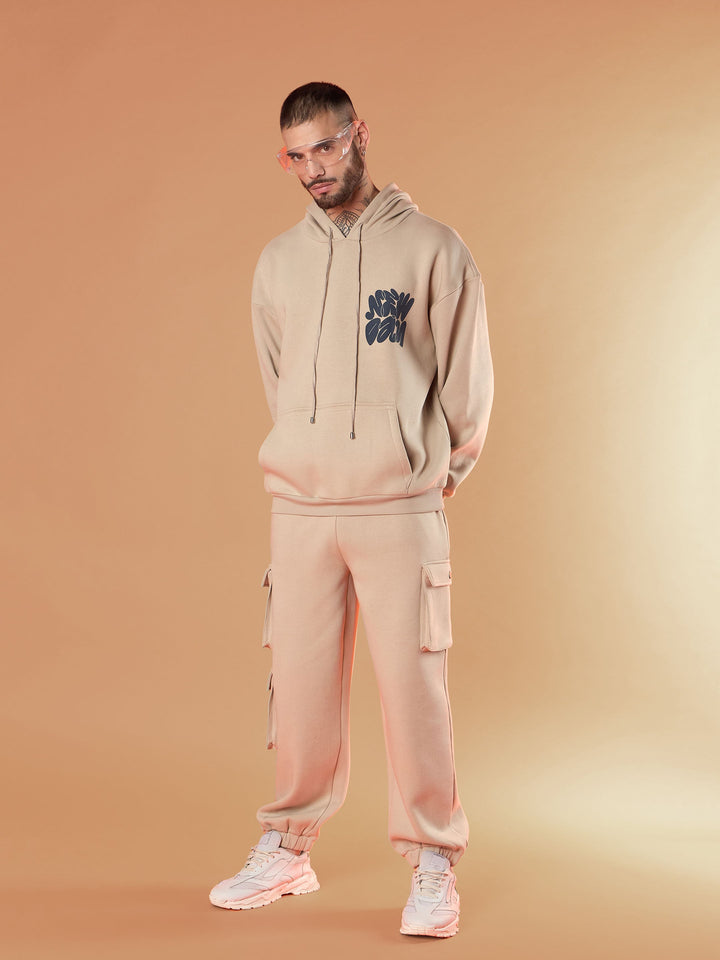 Men Taupe New Day Oversized Hoodie With Joggers