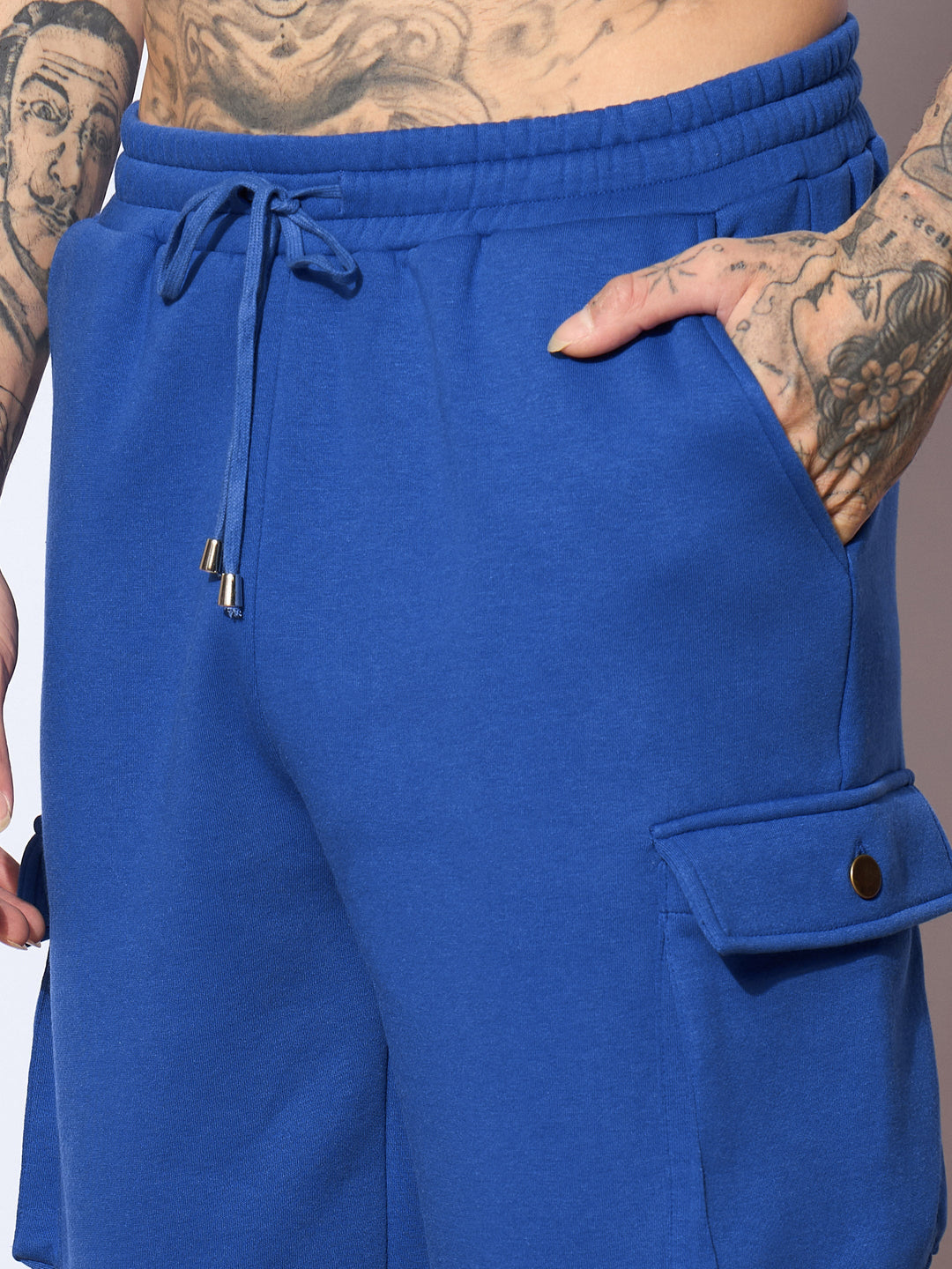 Men Blue Beyond Tomorrow Oversized Zipper Hoodie With Joggers