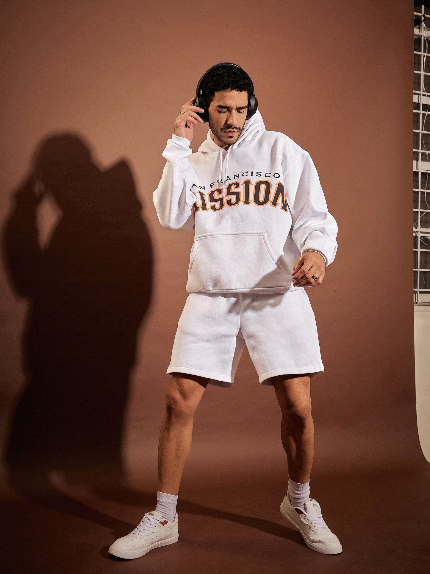 Men White SAN FRANCISCO Oversized Hoodie