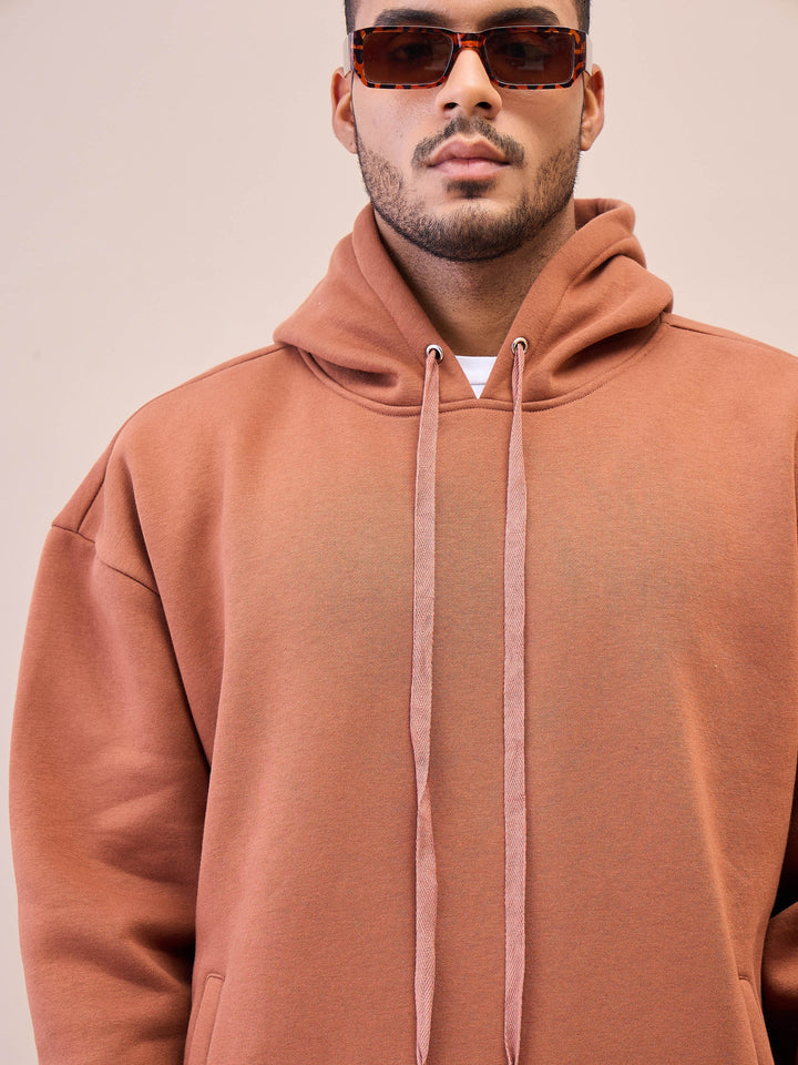 Men Brown Oversize Hoodie With Sweatpants