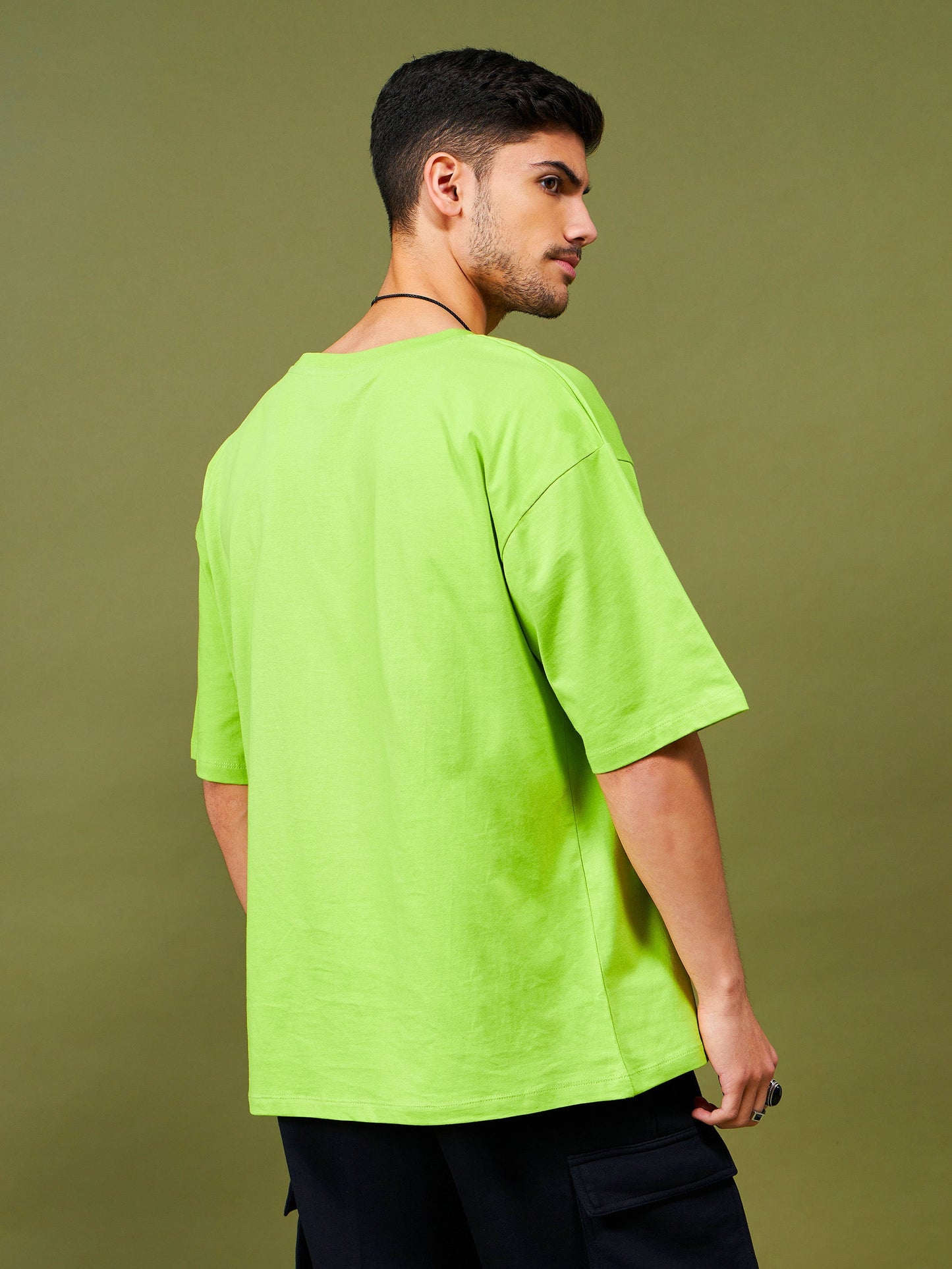 Unisex Green Floral Oversized T-Shirt