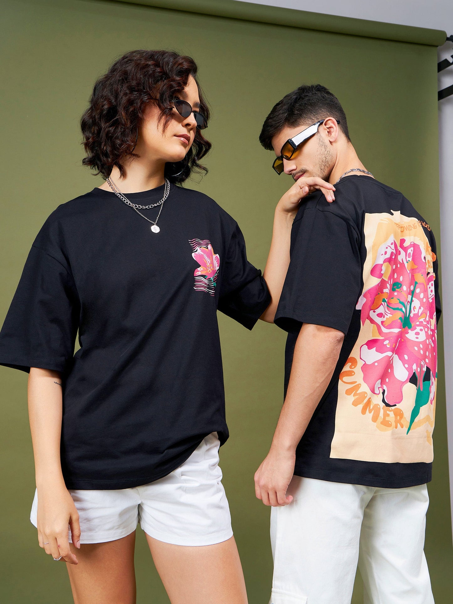 Unisex Black Summer Oversized T-Shirt