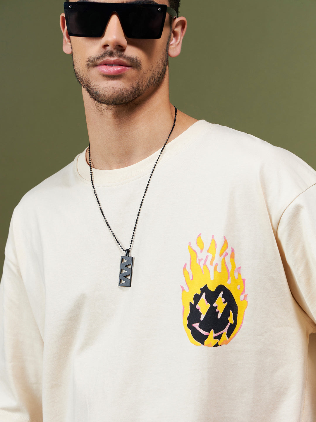 Unisex Beige Time Oversized T-Shirt