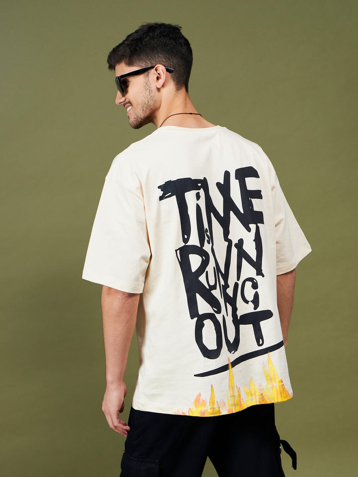 Unisex Beige Time Oversized T-Shirt