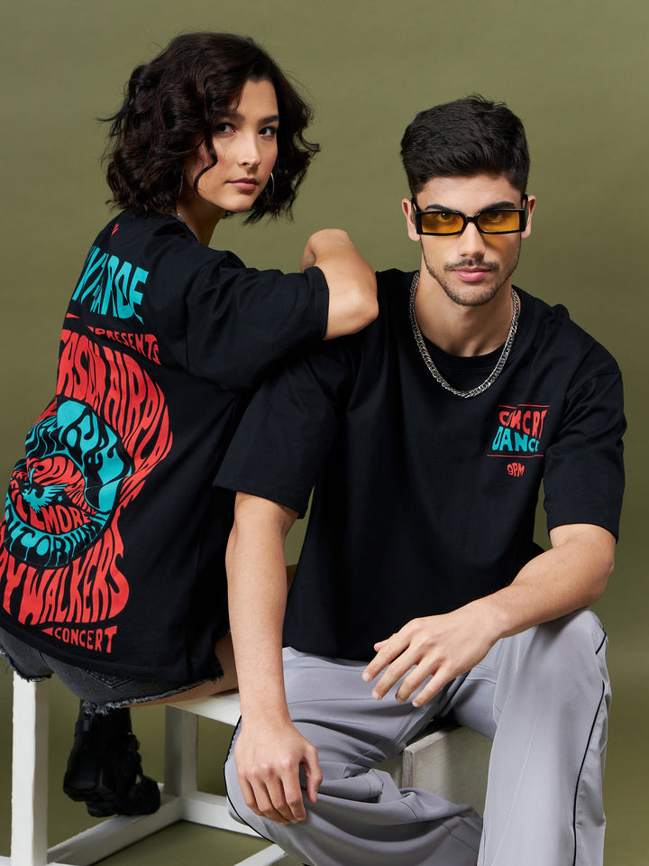 Unisex Black AVANT-GARDE Oversized T-Shirt