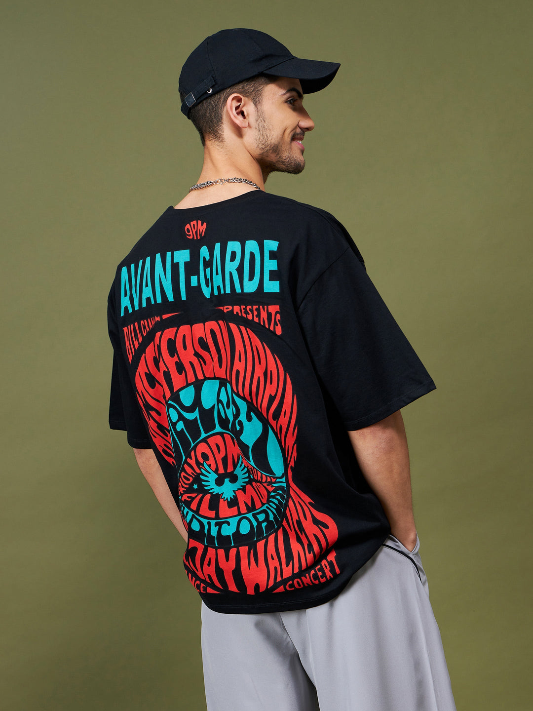Unisex Black AVANT-GARDE Oversized T-Shirt